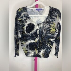 NWOT Vivienne Tam Black and Yellow Abstract Blouse
